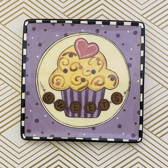 American Atelier Purple and Black Dinnerware Plate - Picture 1 of 5